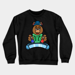 Graffiti Bear Head Cartoon Crewneck Sweatshirt